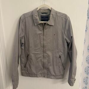 Mens Tommy Hilfiger grey zip-up Harrington jacket Small
